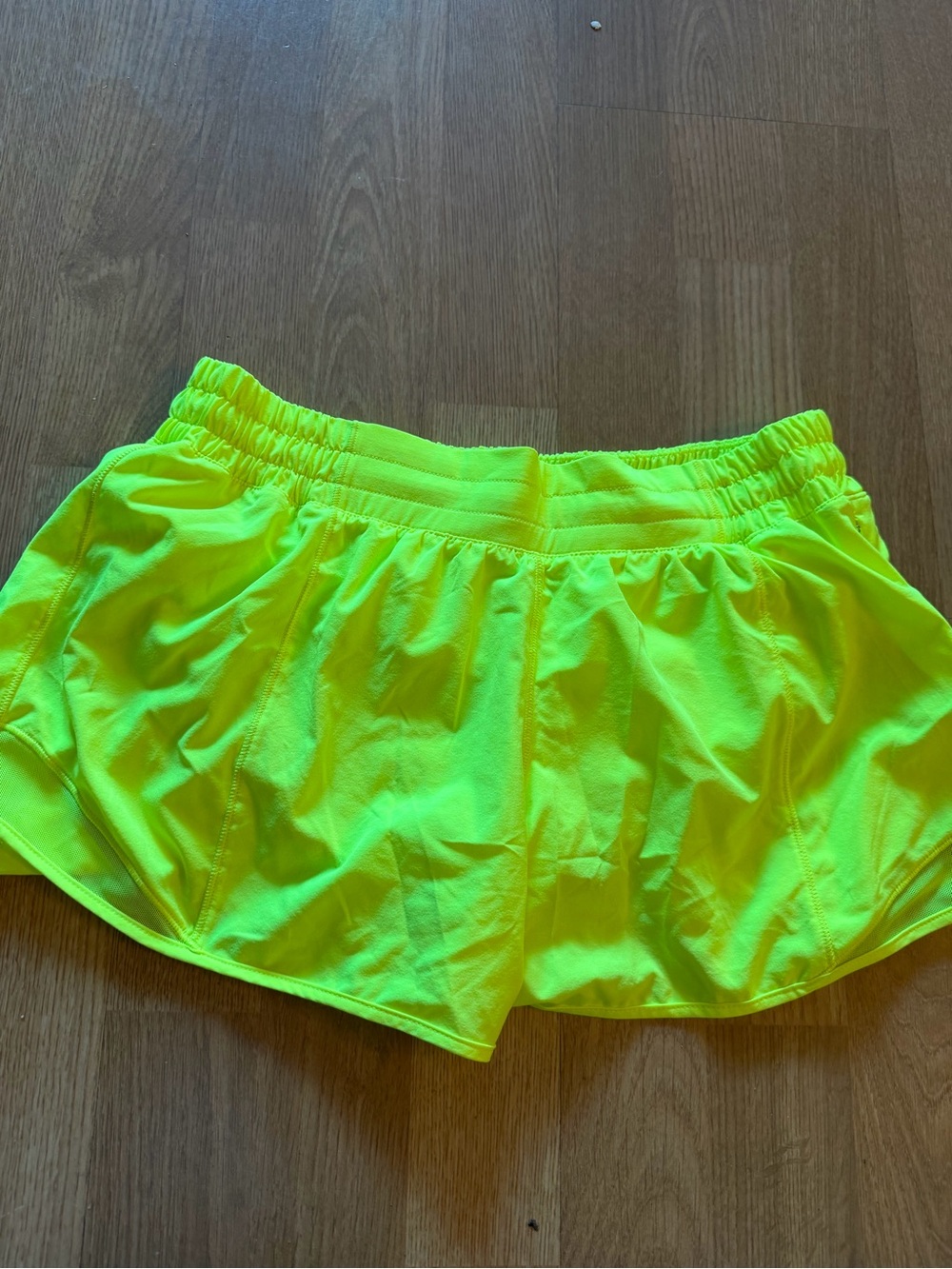 lululemon athletica Neon Yellow Athletic Running Shorts